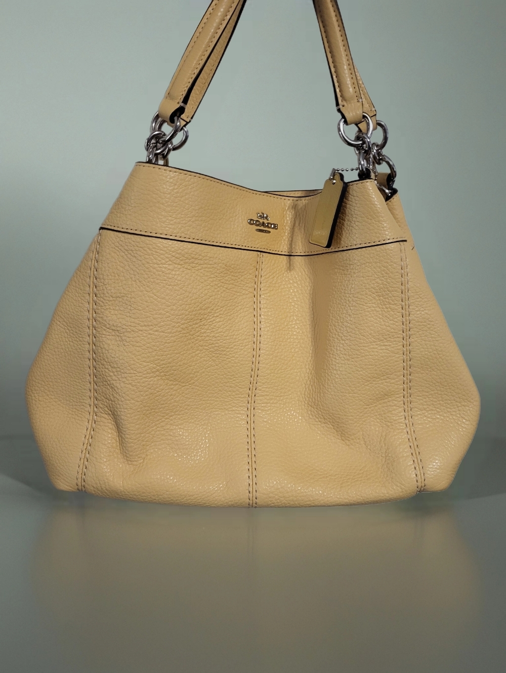 COACH Small LEXY Refined Pebbled Leather. RARE CANARY YELLOW. CROSSBODY INCLUDED - Picture 3 of 10